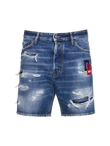 Marine Fit Cotton Shorts - DSQUARED2 - Modalova