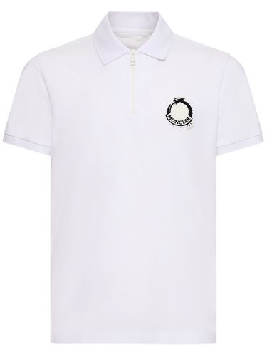 Polo De Algodón Piqué - MONCLER - Modalova