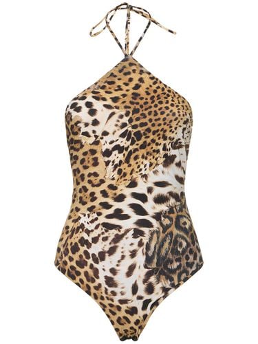 Leo Printed Lycra Halterneck Bodysuit - ROBERTO CAVALLI - Modalova