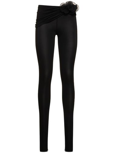 Drapierte Jersey-leggings Mit Rose - MAGDA BUTRYM - Modalova