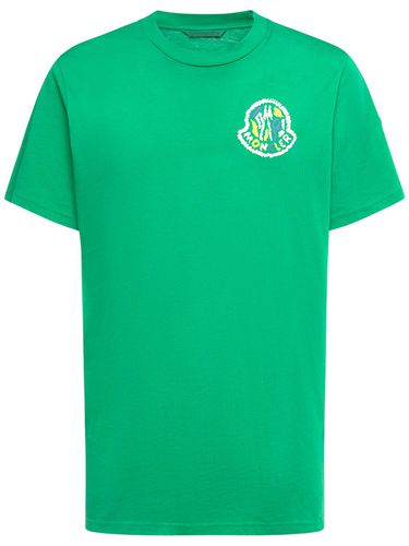 Camiseta De Algodón Con Logo - MONCLER - Modalova