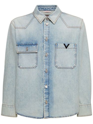 Camisa De Denim De Algodón - VALENTINO - Modalova