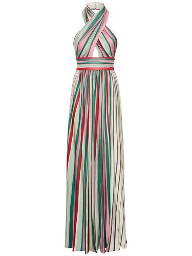 Printed Jersey Long Halter Dress - ELIE SAAB - Modalova