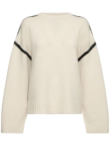 Embroidered Wool & Cashmere Sweater - TOTEME - Modalova