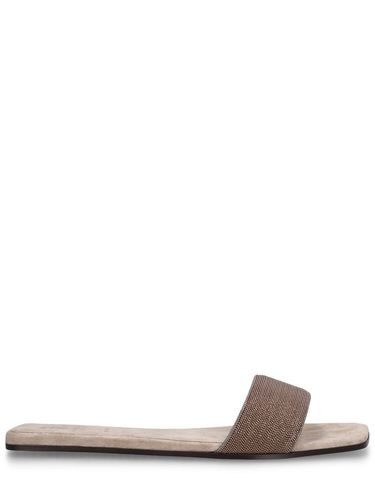 Mm Suede Slide Sandals - BRUNELLO CUCINELLI - Modalova