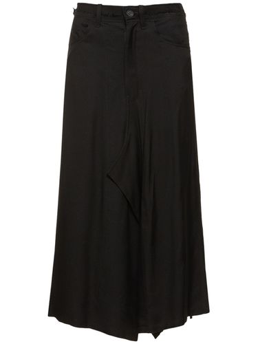 Wide Structured Twill Midi Skirt - YOHJI YAMAMOTO - Modalova