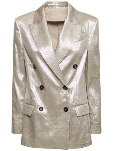 Metallic Linen Gabardine Jacket - BRUNELLO CUCINELLI - Modalova