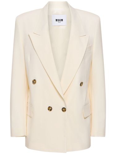 Stretch Wool Blazer - MSGM - Modalova