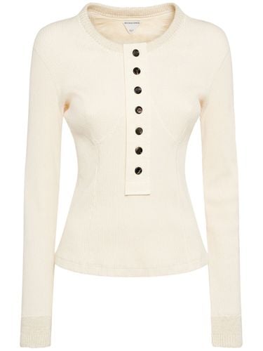 Compact Cotton Rib Jersey Top - BOTTEGA VENETA - Modalova