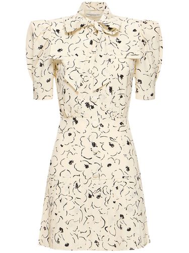 Printed Silk Pleated Mini Dress - ALESSANDRA RICH - Modalova