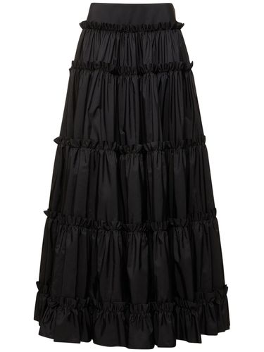 Solid Nylon Flared Mid Rise Maxi Skirt - ROBERTO CAVALLI - Modalova