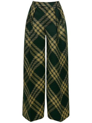 Check Knit Wide Pants - BURBERRY - Modalova