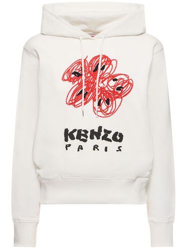 Felpa Varsity Drawn In Cotone / Cappuccio - KENZO PARIS - Modalova