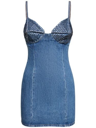 Minikleid Aus Baumwolldenim Mit Verzierung - AREA - Modalova