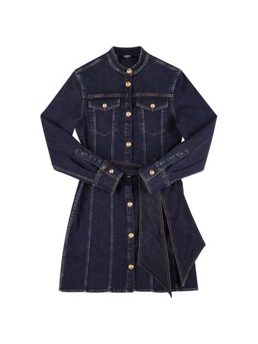 Vestido De Denim Stretch - BALMAIN - Modalova