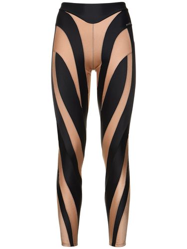 Leggings In Jersey E Tulle - MUGLER - Modalova