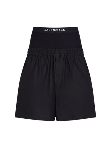 Shorts Hybrid In Popeline Di Cotone - BALENCIAGA - Modalova