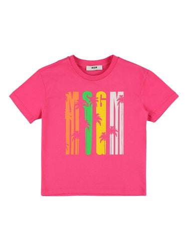 Camiseta De Algodón Jersey - MSGM - Modalova