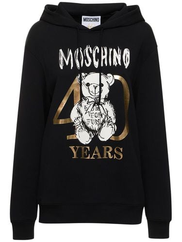 Cotton Jersey Printed Logo Sweatshirt - MOSCHINO - Modalova