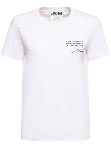 Cotton Jersey Printed Logo T-shirt - MOSCHINO - Modalova