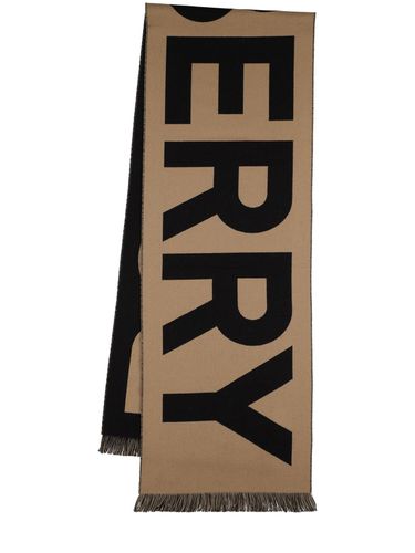 Logo Wool Jacquard Knit Scarf - BURBERRY - Modalova