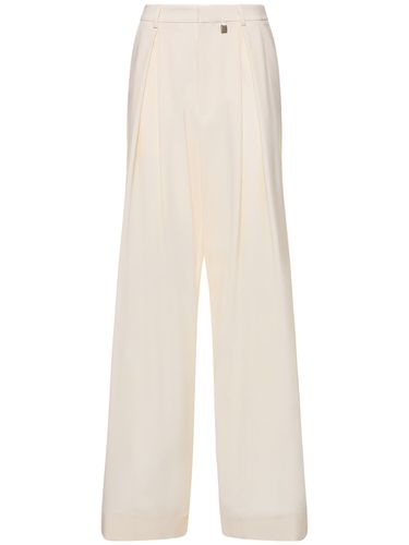 Stretch Wool Wide Pants - GIUSEPPE DI MORABITO - Modalova