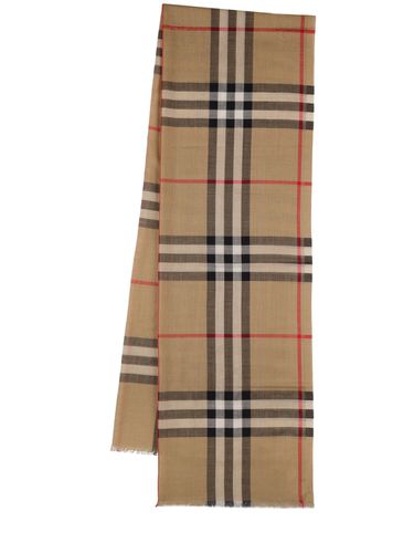 Giant Check Wool & Silk Scarf - BURBERRY - Modalova