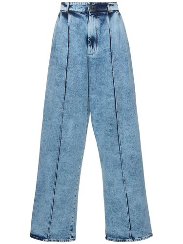 Cotton Denim High Rise Wide Jeans - GIUSEPPE DI MORABITO - Modalova