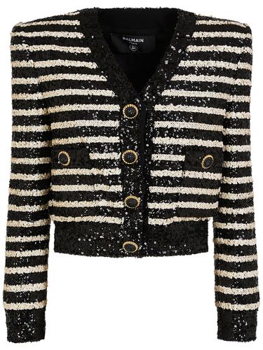 Chaqueta Con Lentejuelas - BALMAIN - Modalova