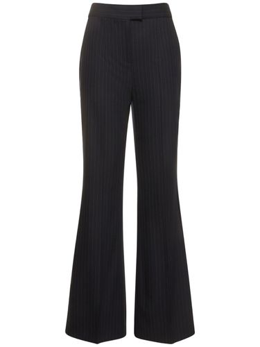 Pinstripe Wool Blend Flared Pants - GALVAN - Modalova