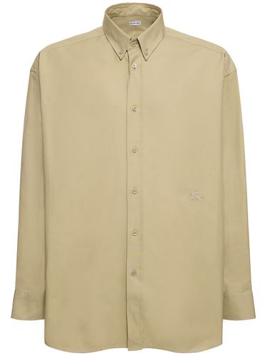 Logo Cotton Long Sleeve Shirt - BURBERRY - Modalova