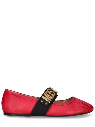 Mm Hohe Ballerinas Aus Leder - MOSCHINO - Modalova