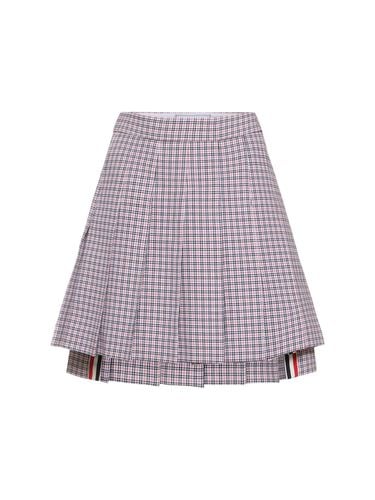 Minifalda Plisada De Crepé - THOM BROWNE - Modalova