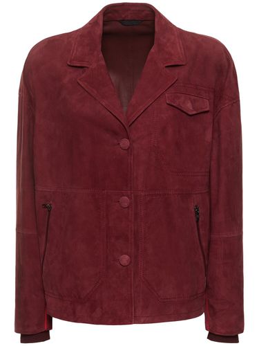 Single Breasted Suede Jacket - FERRARI - Modalova