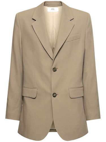 Wool Blend Twill Blazer - AMI PARIS - Modalova