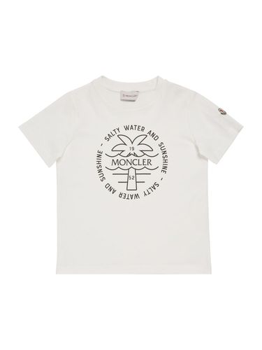 Camiseta De Algodón Con Logo - MONCLER - Modalova