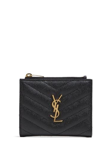 Cassandre Leather Bi-fold Wallet - SAINT LAURENT - Modalova