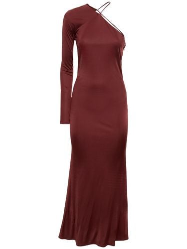 Viscose Jersey One Shoulder Midi Dress - ROBERTO CAVALLI - Modalova