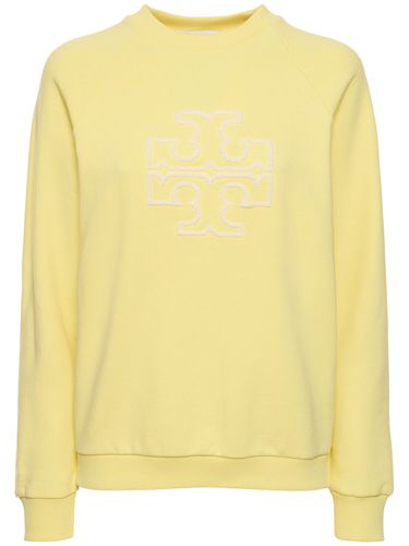 French Terry Cotton Crewneck Sweatshirt - TORY SPORT - Modalova