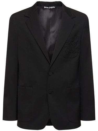 Blazer Aus Wollmischgewebe Mit Monogramm - PALM ANGELS - Modalova