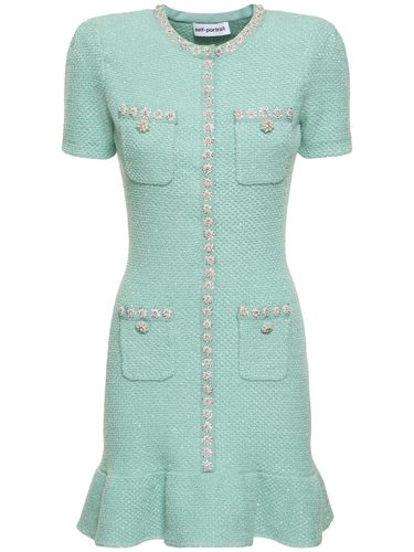 Embellished Knit Mini Dress - SELF-PORTRAIT - Modalova