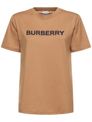 Camiseta De Algodón Con Logo Estampado - BURBERRY - Modalova