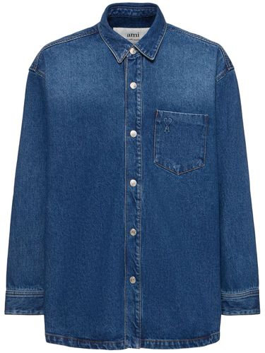 Adc Oversized Denim Overshirt - AMI PARIS - Modalova