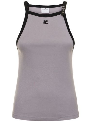 Tanktop Aus Baumwolle Mit Kontrastdetails - COURREGES - Modalova