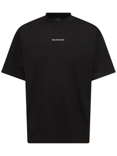 Camiseta De Algodón Con Logo - BALENCIAGA - Modalova