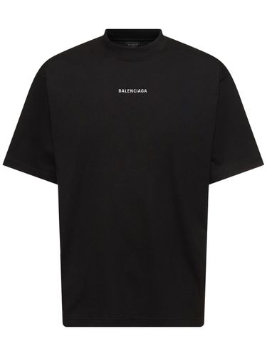 T-shirt In Cotone Con Logo Riflettente - BALENCIAGA - Modalova