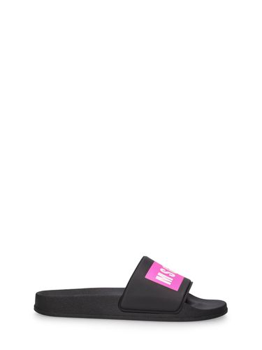 Sandalias Planas De Goma Con Logo - MSGM - Modalova