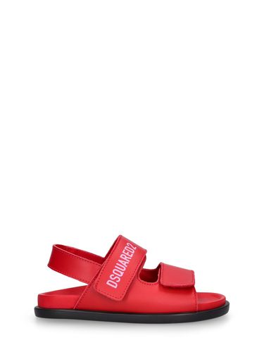 Sandalias De Piel Con Logo - DSQUARED2 - Modalova