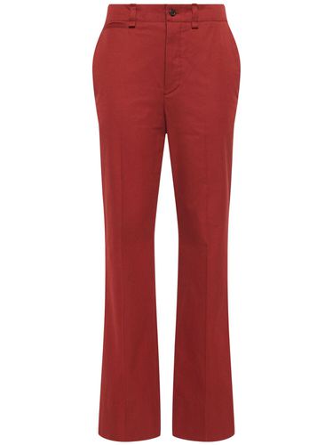 Pantalones De Sarga De Algodón - SAINT LAURENT - Modalova