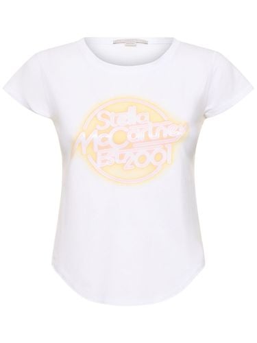 Logo Cotton Jersey Shorts Sleeve T-shirt - STELLA MCCARTNEY - Modalova